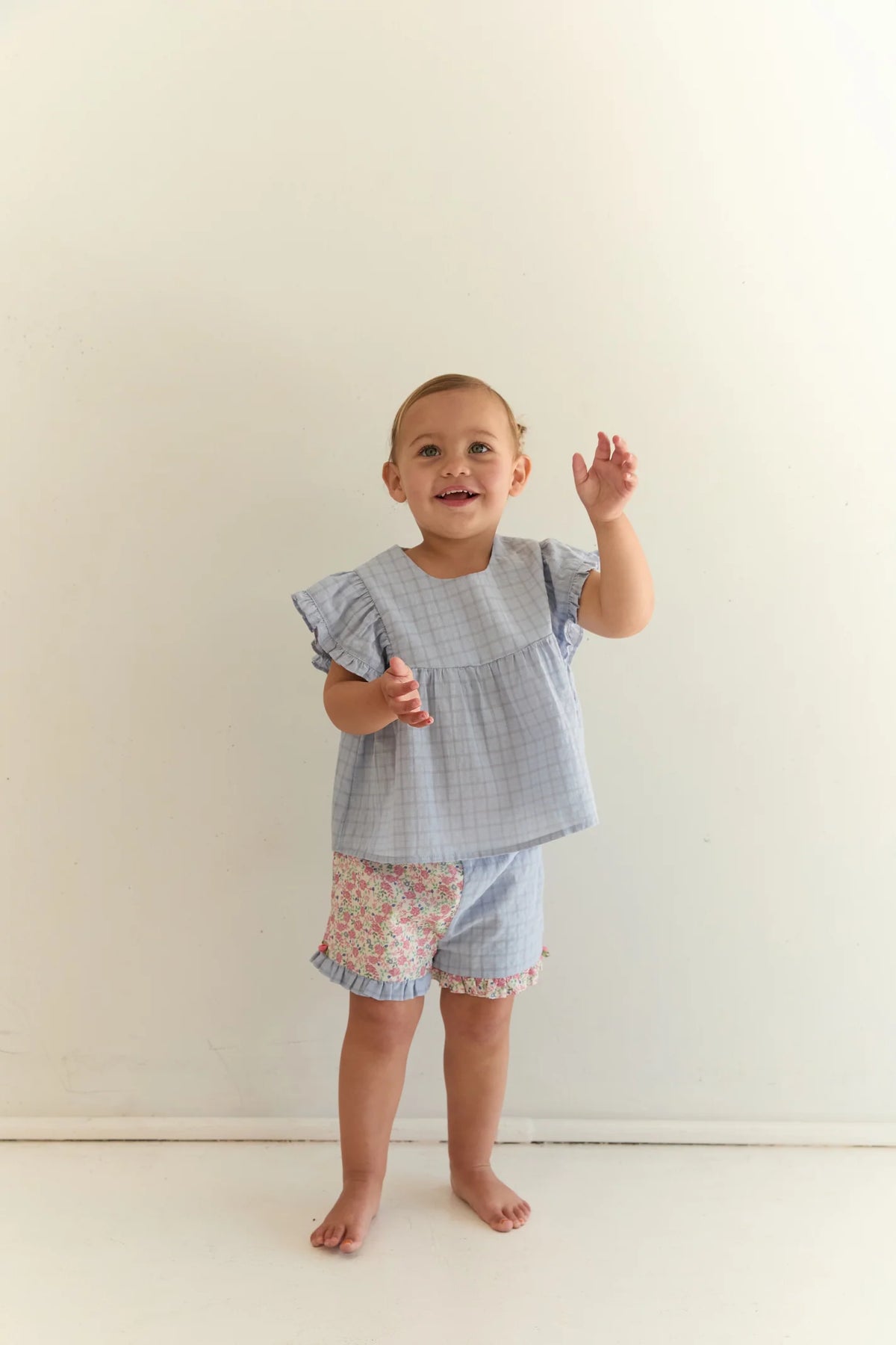 Daisy Blouse - Sky Gingham