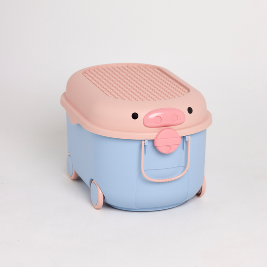 Ride-a-long Storage (Large) - Blue & Pink Pig