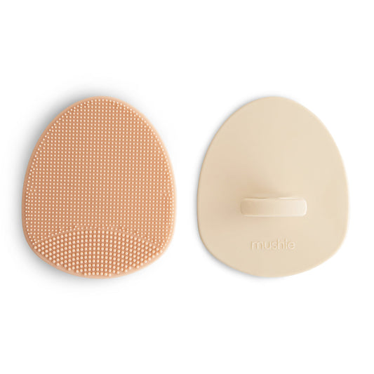 Mushie Cradle Cap Brush - Shifting Sands & Blush