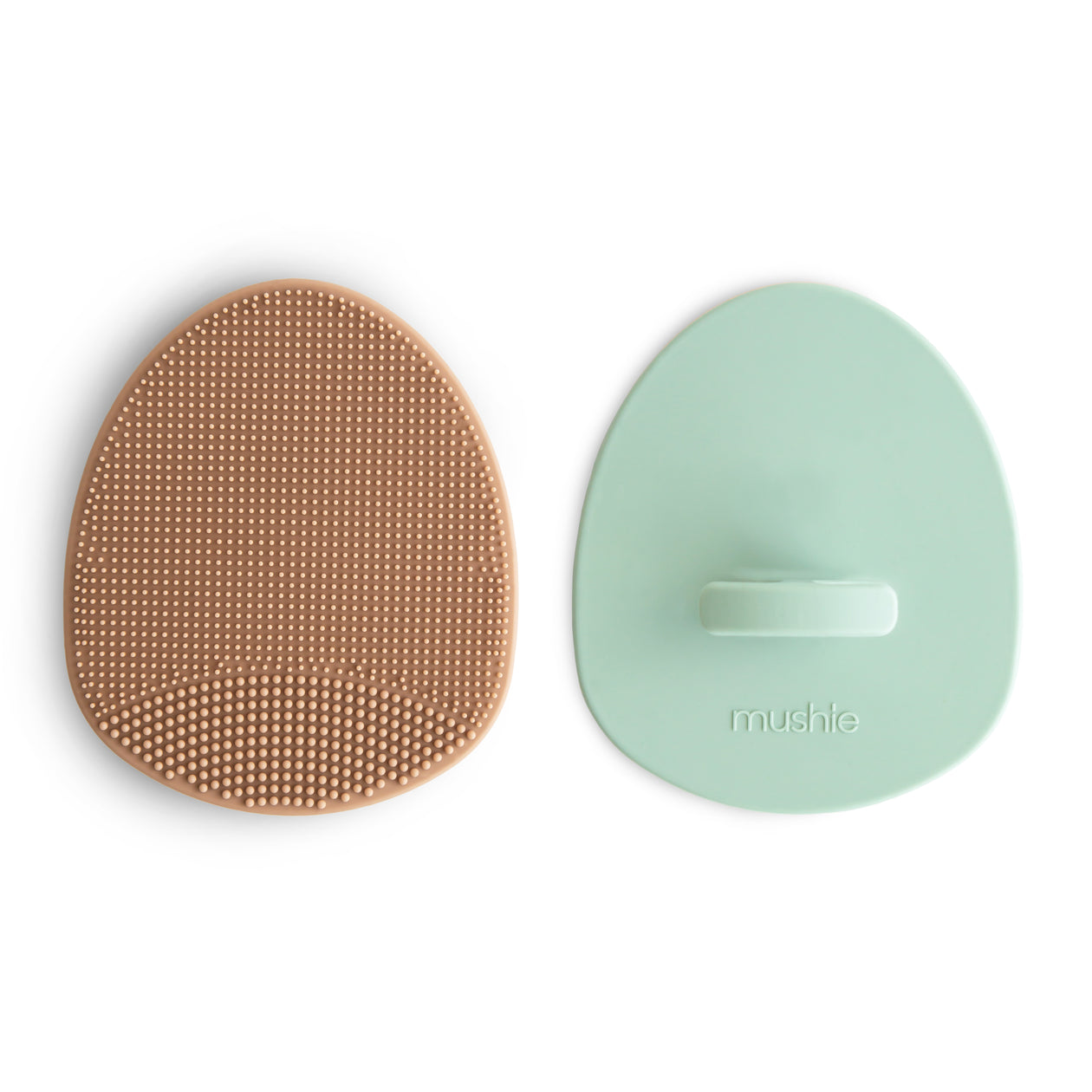 Mushie Cradle Cap Brush - Natural & Cambridge Blue