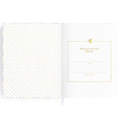 Baby Book Blue Check Boxed