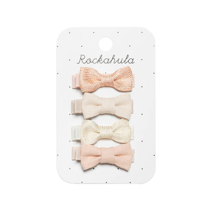 Linen Mini Bow Clips