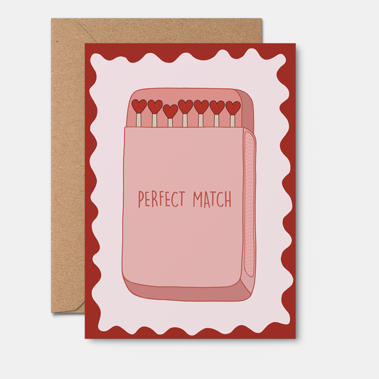 Valentine's Day Card - Perfect Match | Anniversary | Wedding