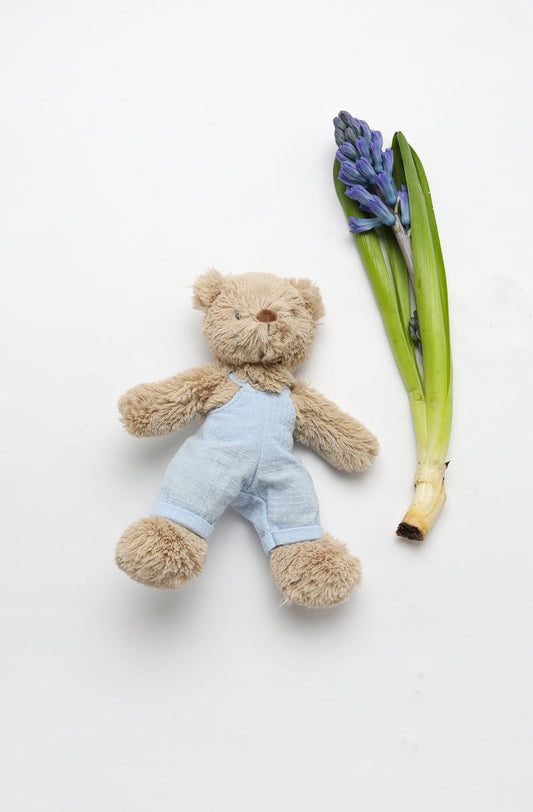 Baby Honey Bear - Overalls Baby Blue