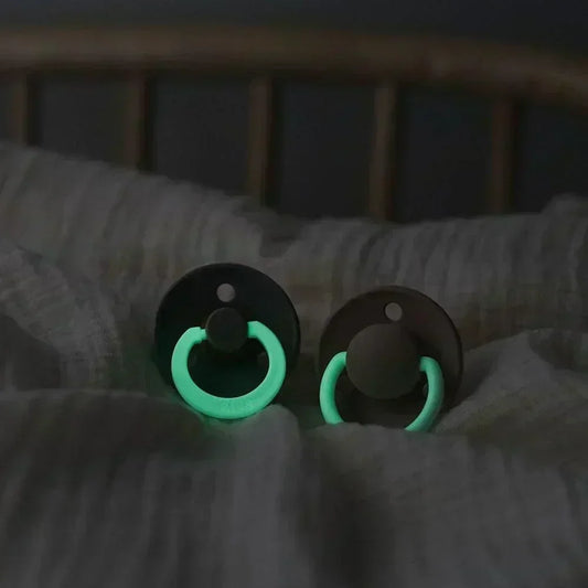 BIBS Symmetrical Glow Pacifier - Sage/Cloud