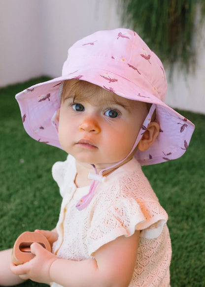Blush Daisy Wide Brim Infant Hat