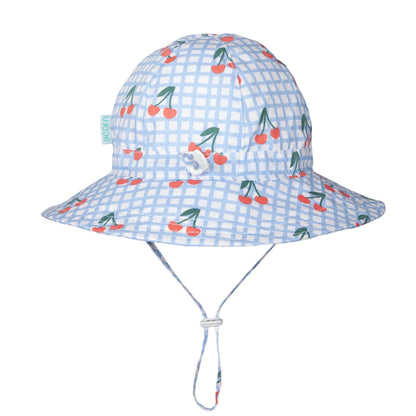 Cherry Checks Wide Brim Sunhat