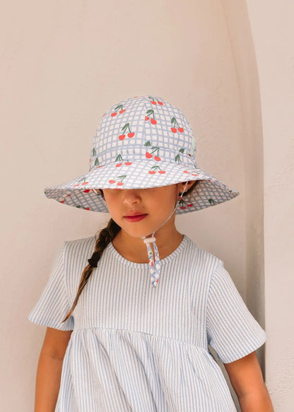 Cherry Checks Wide Brim Sunhat