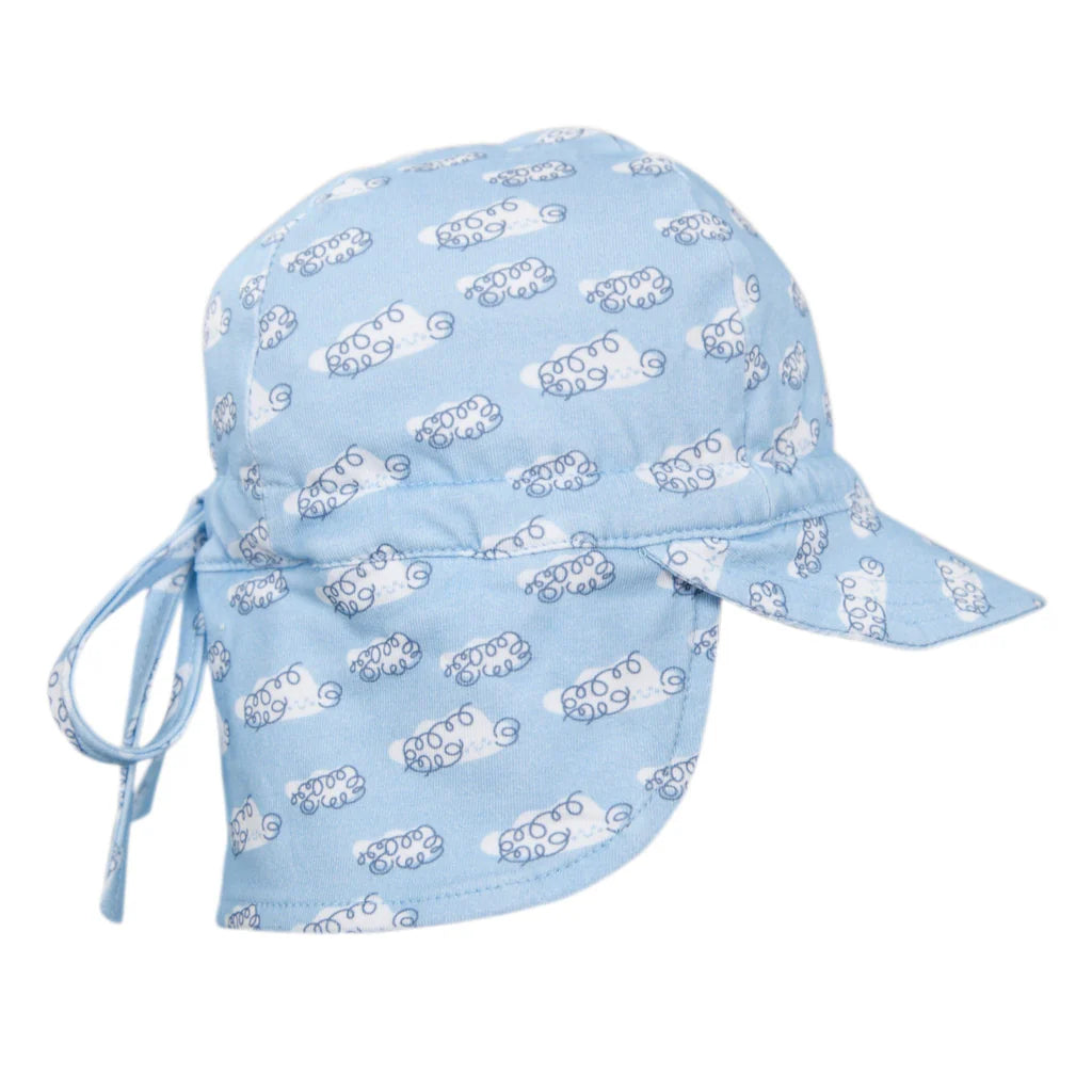 Clouds Flap Hat - Blue & White