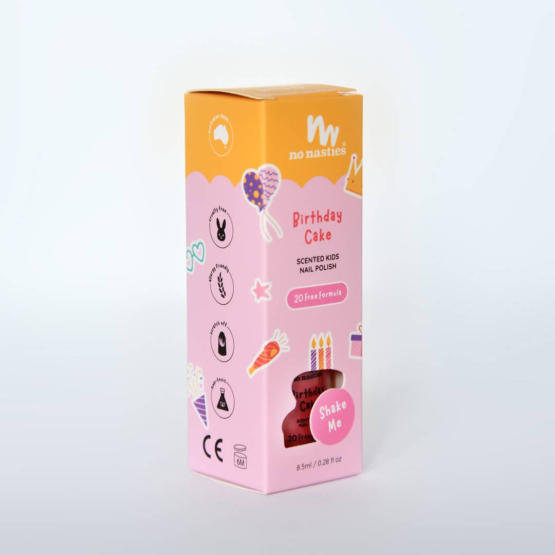 20 FREE Formula Water Based Scented Scratch Off Kids Nail Polish: Strawberry Cupcake - Pastel Pink