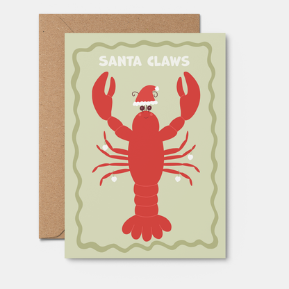 Santa Claws | Christmas Card | Holiday Card | Lobster Trend