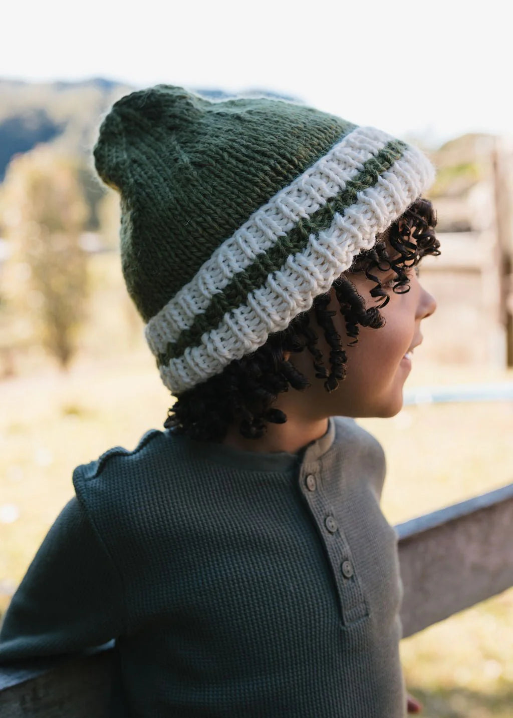 Denmark Beanie - Khaki and Cream