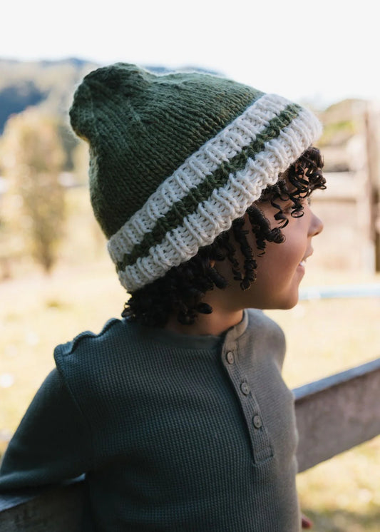 Denmark Beanie - Khaki and Cream