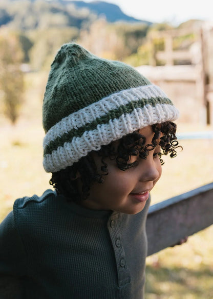 Denmark Beanie - Khaki and Cream
