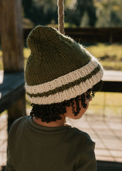 Denmark Beanie - Khaki and Cream