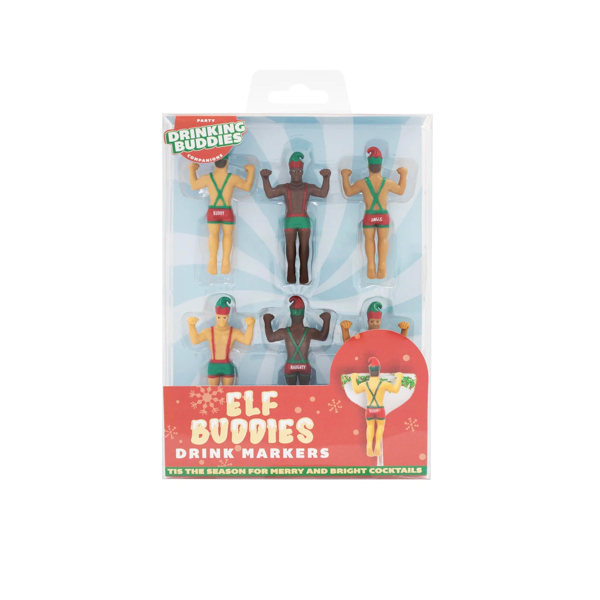 Elf Buddies Drink Markers 6pcs Set Multi-Coloured