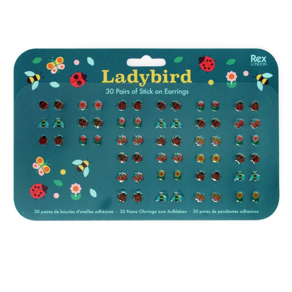 Rex London Stick on Earrings - Ladybird