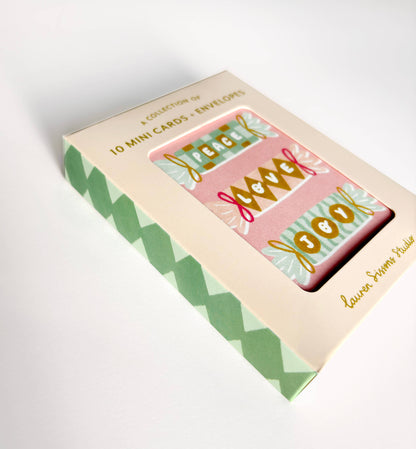 Festive Mini Greeting Card Boxed Set - 10 Holiday Christmas