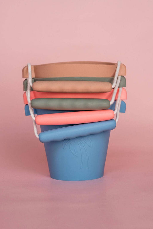 Kids Silicone Beach Bucket / Pail - Palm Beach: Rose Pink