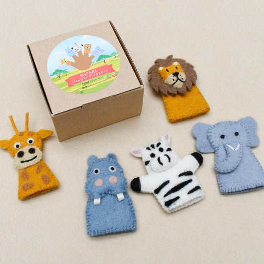 Safari Animals Finger Puppet Set