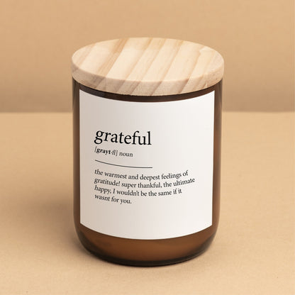 Grateful ~ Dictionary Meaning Candle