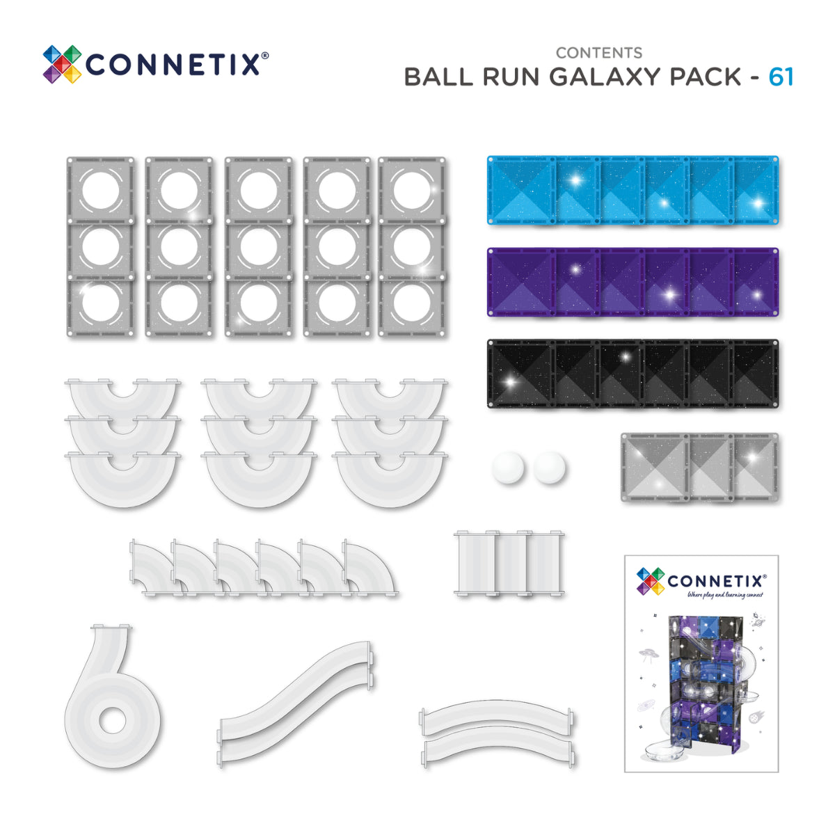 Connetix Ball Run Galaxy Pack 61pc