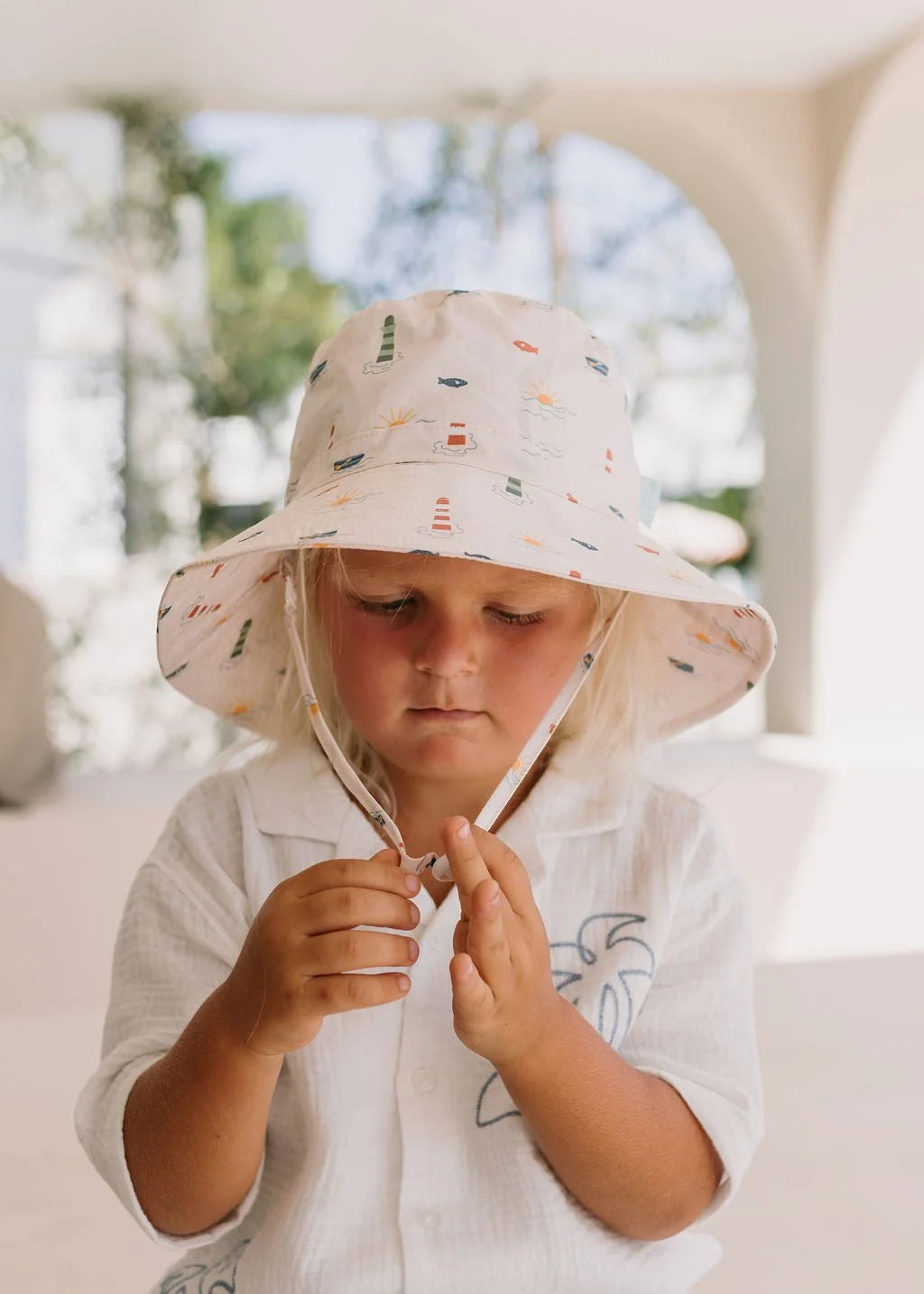 Lighthouse Wide Brim Bucket Hat