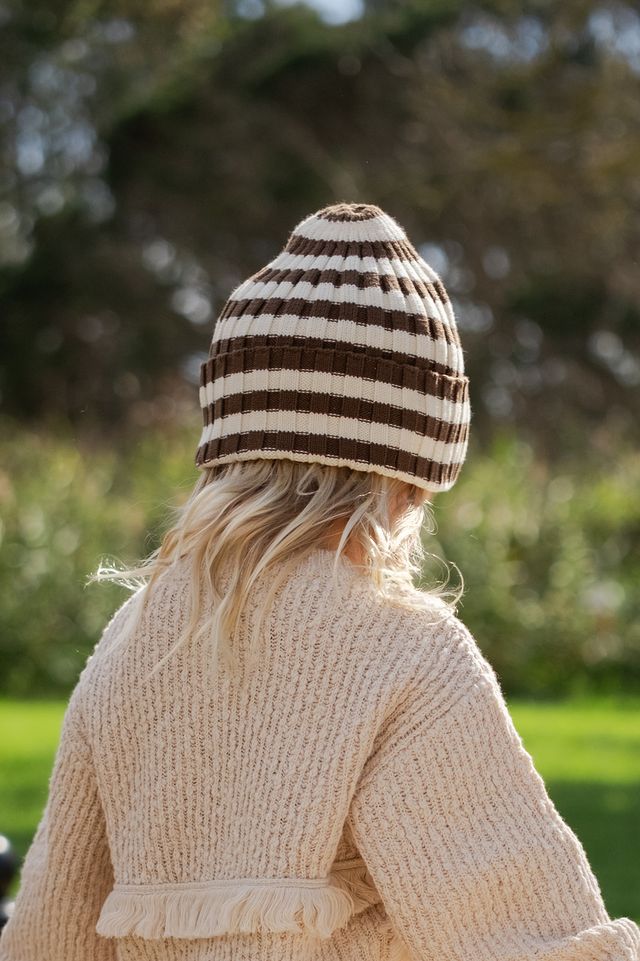 Organic Fringe Rib Knit Pull Over - Natural
