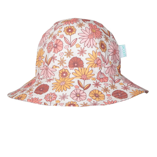 Retro Blooms Wide Brim Sunhat