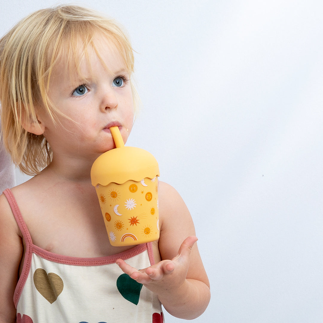 Suns Orange Mini Smoothie Cup & Straw 200ml