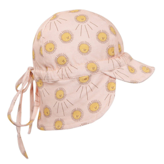 Sunshine Flap Hat - Peach & Gold