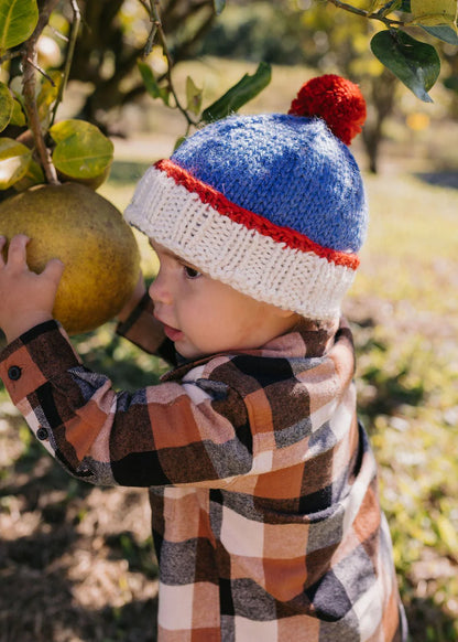 Teddy Beanie - Blue and Red