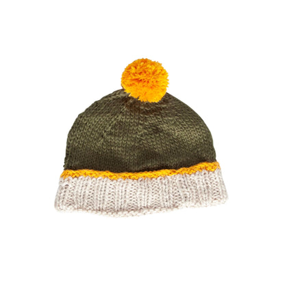 Teddy Beanie - Khaki and Gold