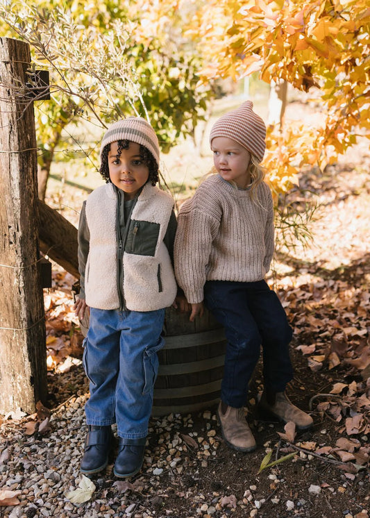 Tokyo Merino Beanie - Sage Stripe
