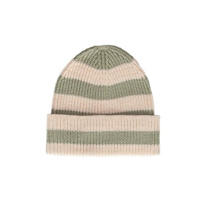 Tokyo Merino Beanie - Sage Stripe