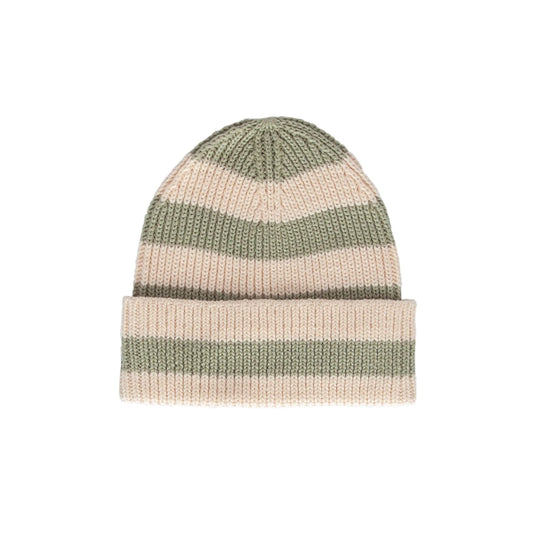 Tokyo Merino Beanie - Sage Stripe