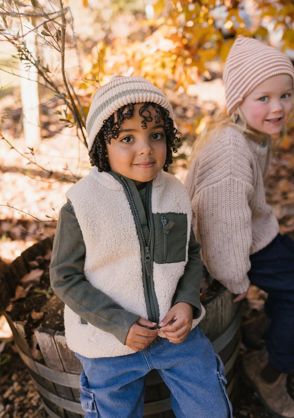 Tokyo Merino Beanie - Sage Stripe