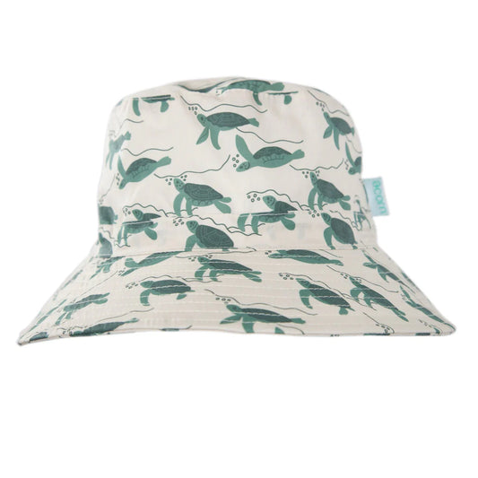 Turtles Wide Brim Bucket Hat Natural & Green